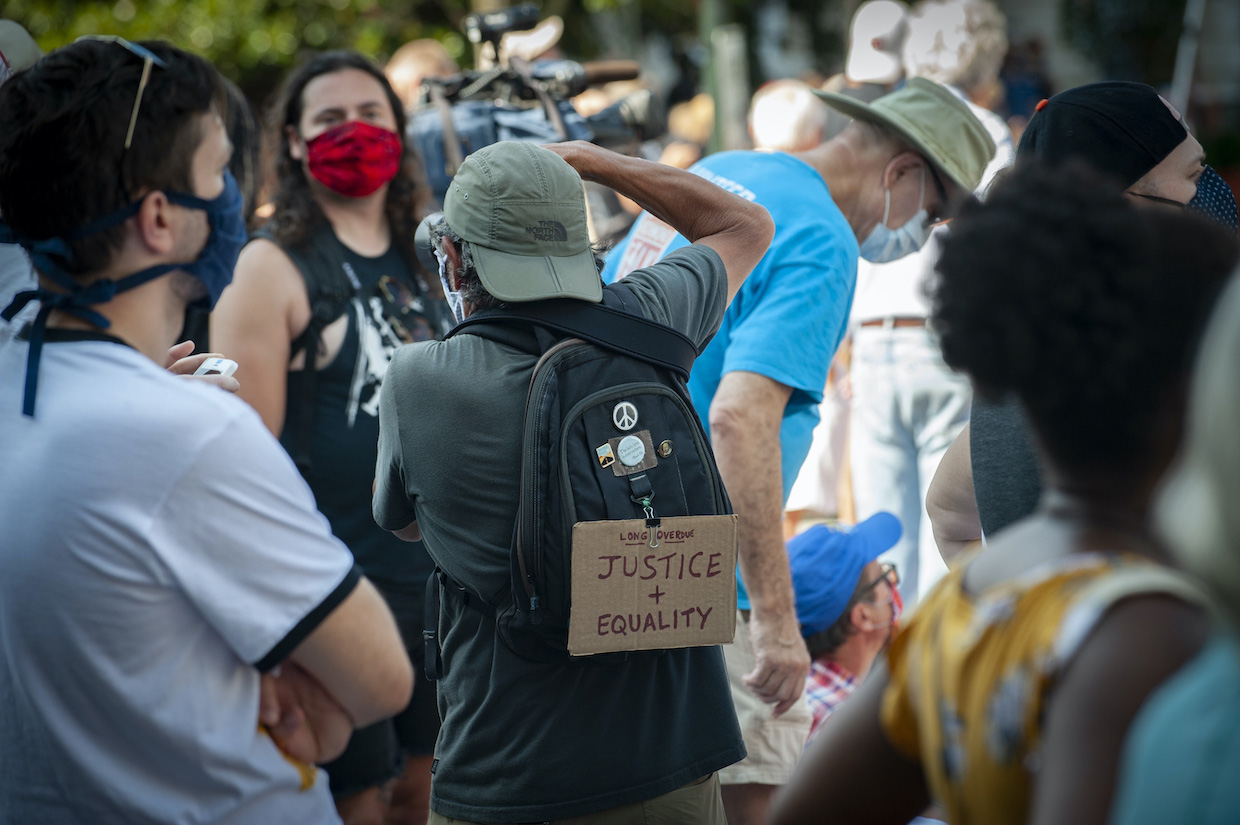 Crowds gathered throughout the summer in Richmond and across the country to protest police brutality and systemic racism. (Kevin Morley, University Marketing)