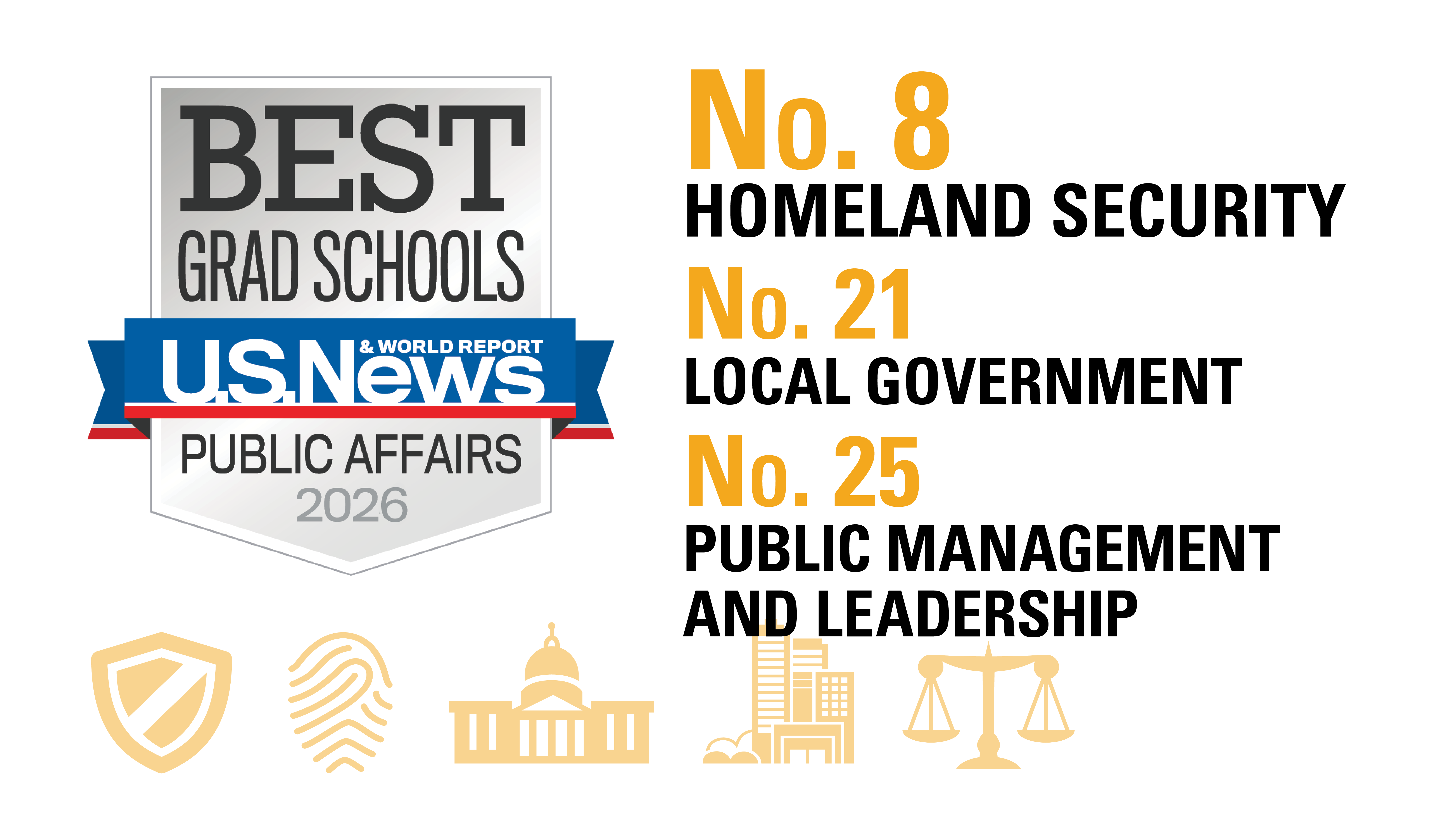 Wilder School ranks among nation&rsquo;s leading public affairs programs, with top 10 placement in homeland security
