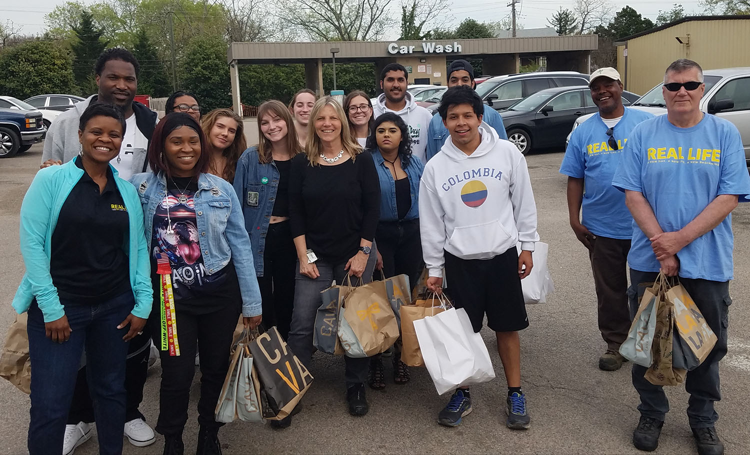 Students prepared “hope bags” containing toiletry items, footwear and contraceptives for victims of sex trafficking in partnership with Richmond-based volunteer organization REAL LIFE.