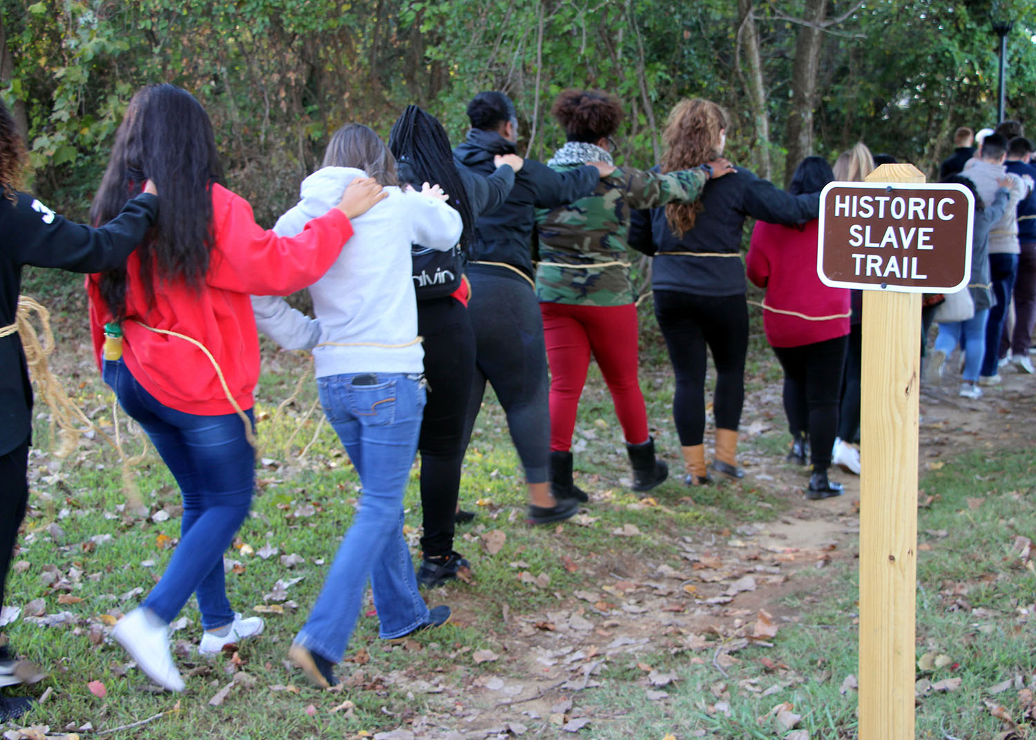 Marching in the footsteps of history up the slave trail, students are able to trace a connection to Richmond’s past.