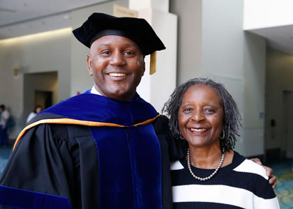 LeQuan Hylton, Ph.D., and his mother, Sharon