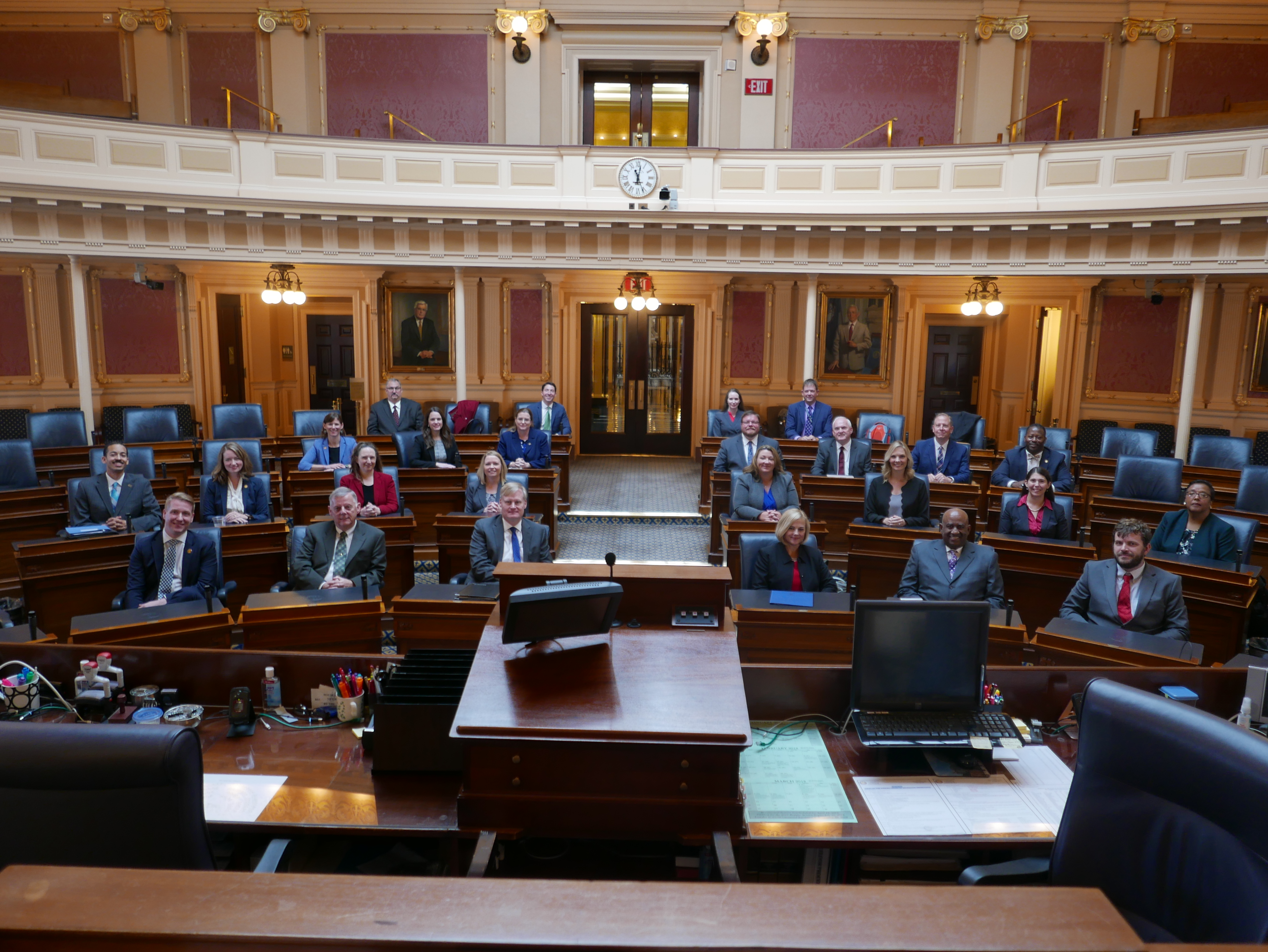 The Fall 2018 Graduating class of Virginia Executive Institute culminating their graduation ceremony at the state Capitol. 