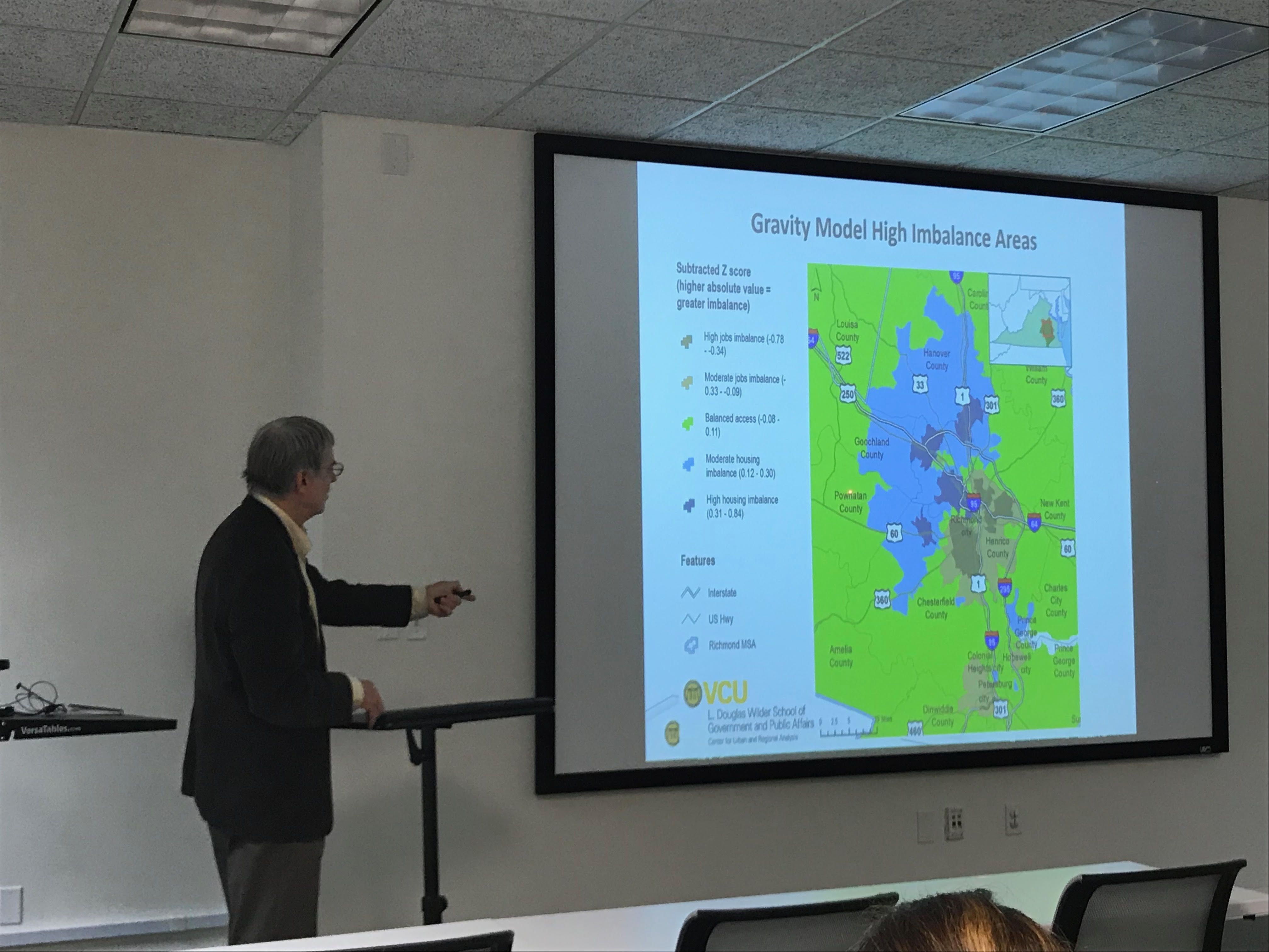 Tom Jacobson of the Wilder School's Center for Urban and Regional Analysis gives an overview of the Affordable Housing study at the MetroView Forum.