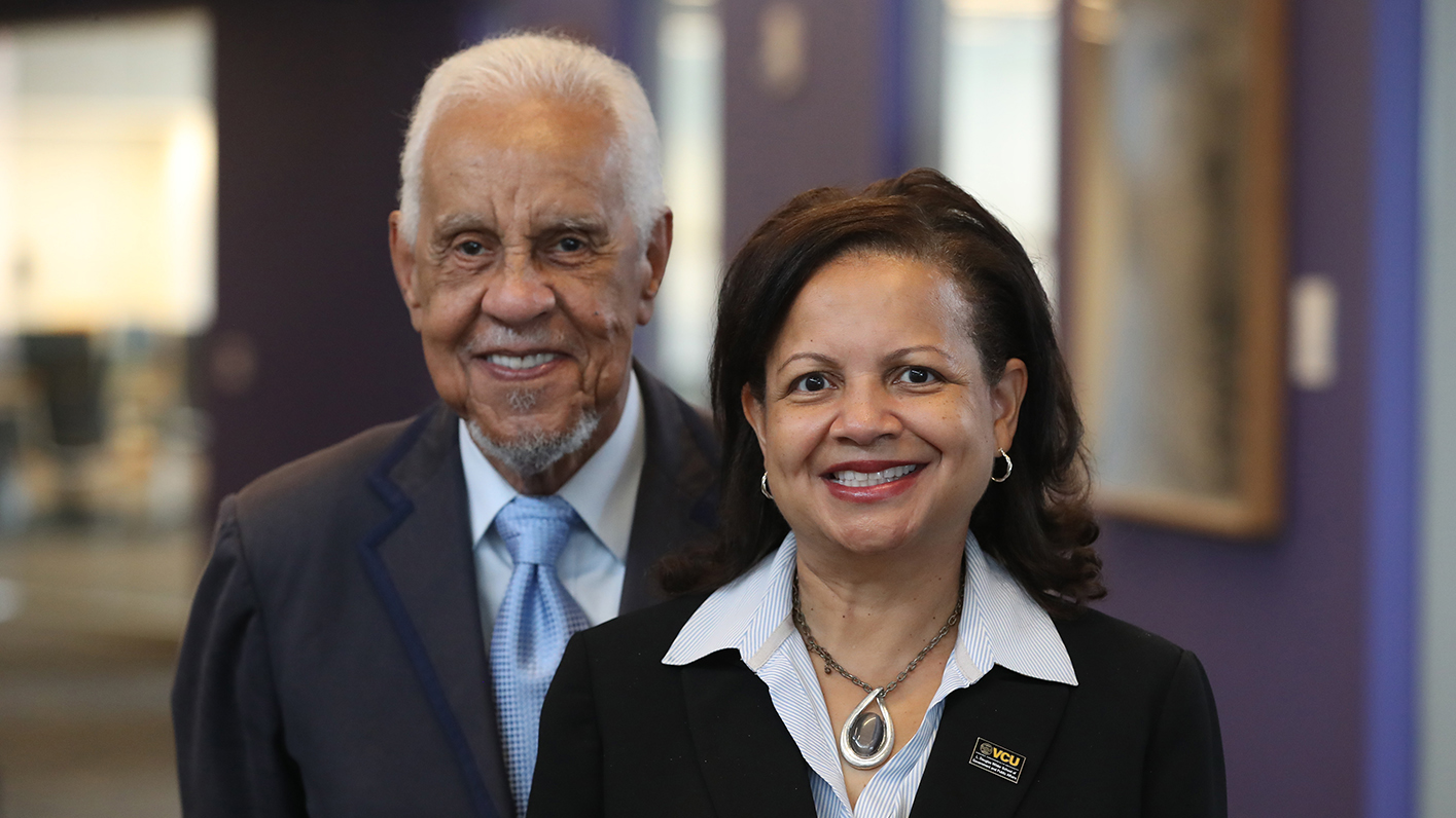 66th Governor of Virginia L. Douglas Wilder and Susan Gooden, dean of the Wilder School