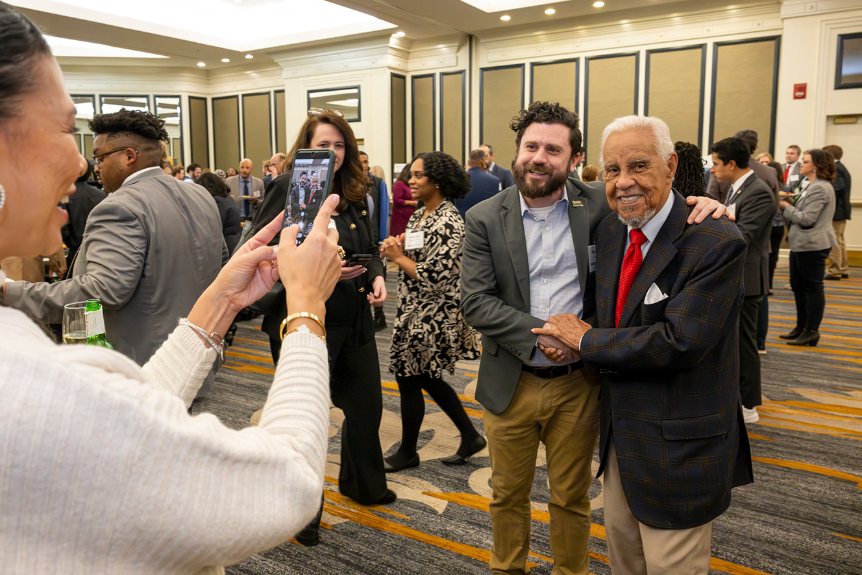 Governor Wilder poses with a guest at the Annual Legislative Reception