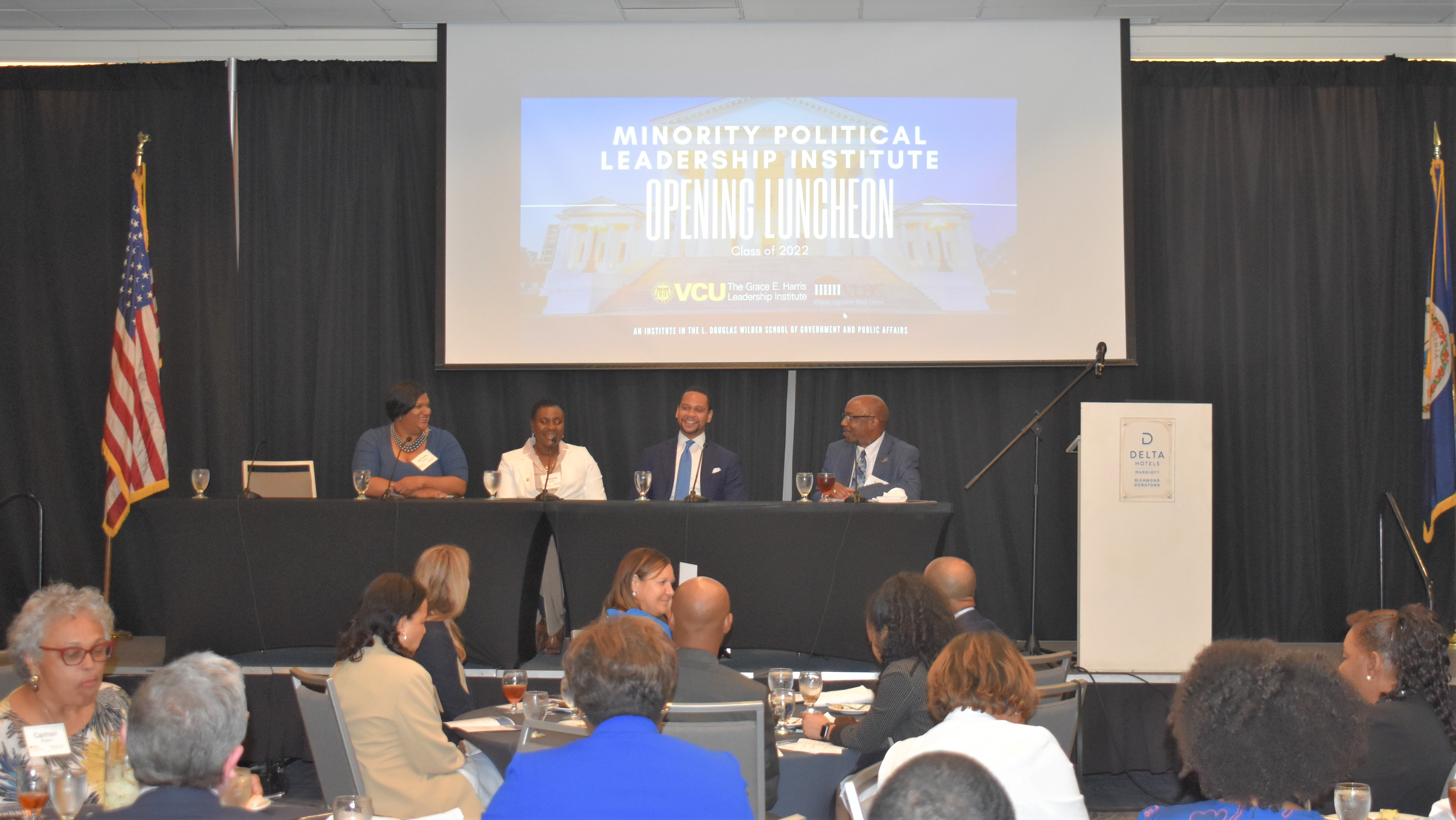 The Minority Political Leadership Institute hosted a lunch panel to welcome the 2022 class.