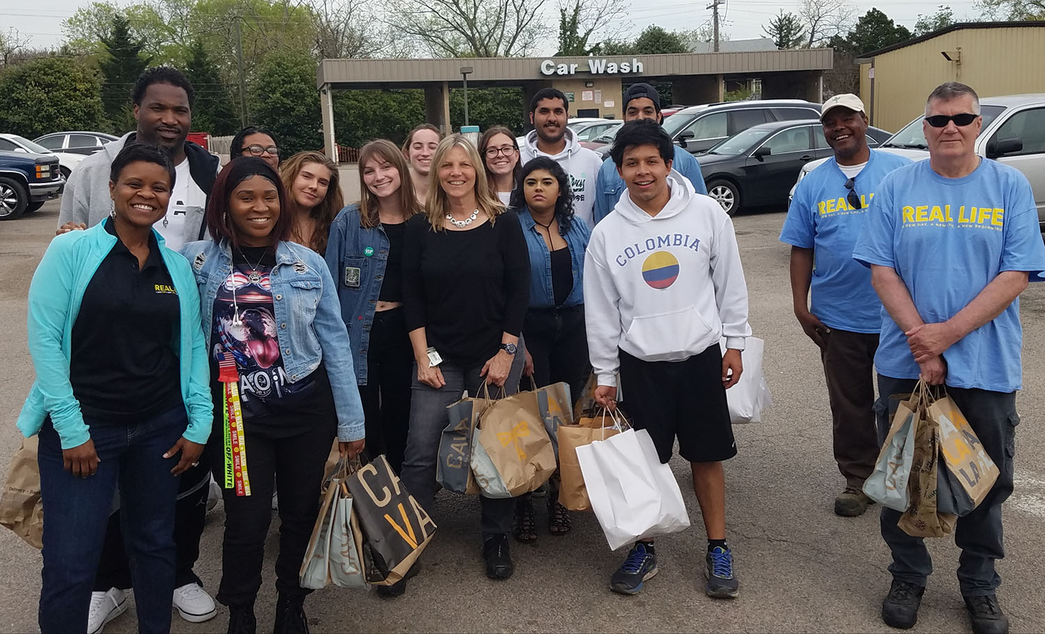 Students distribute hope bags